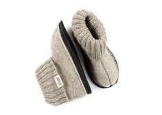 Huttelihut camel melange hjemmesko uldfilt